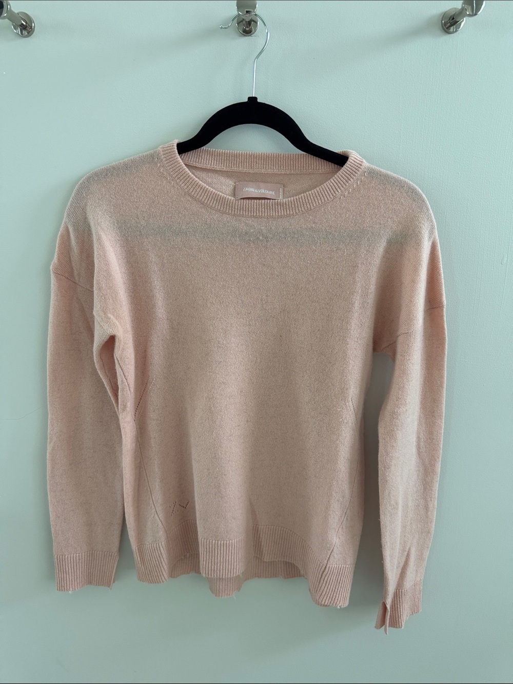 Zadig & Voltaire Pale Pink Crew Neck Knit Sweater
